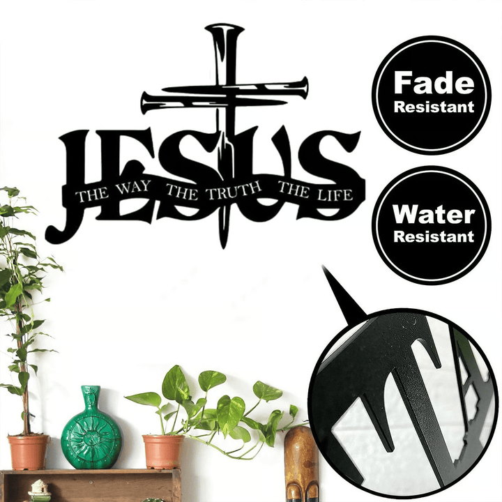 Christianartworkshop Décoration murale en métal représentant Jésus fidèle et une croix - image 12
