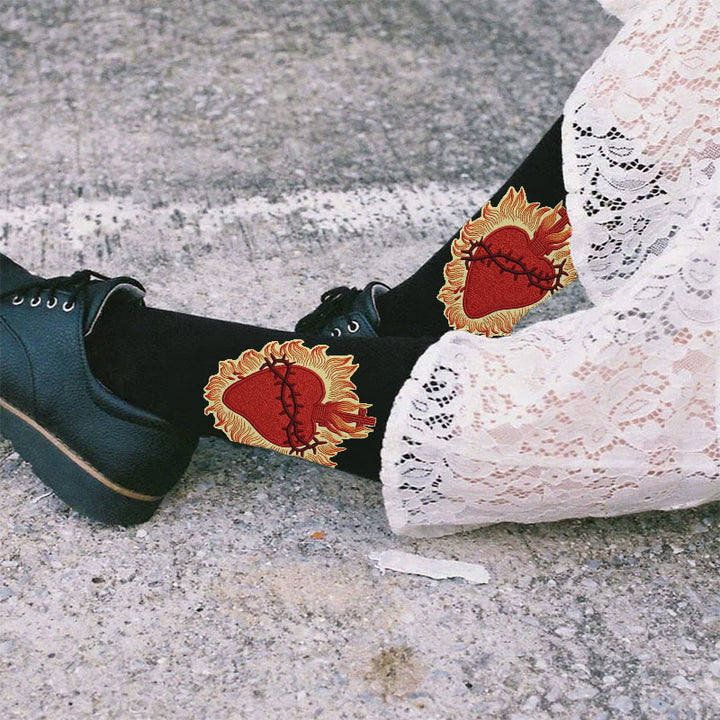 Christianartworkshop Chaussettes unisexes Sacré-Cœur Foi Rayonnant d'amour et de protection spirituelle - image 3