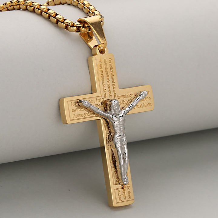 Christianartworkshop Collier crucifix élégant, symbole de dévotion, disponible en quatre coloris. - Or + Argent - image 0
