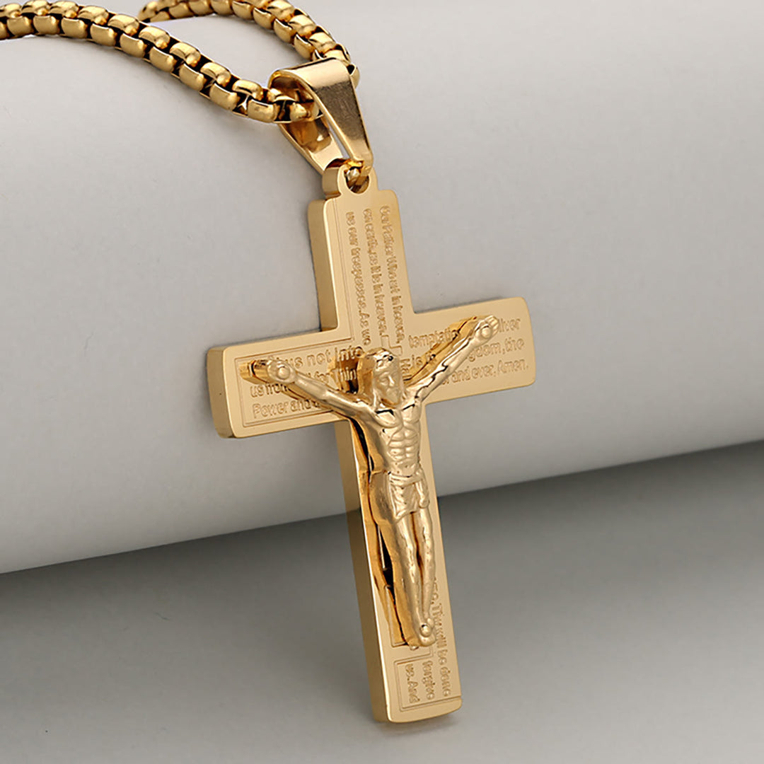 Christianartworkshop Collier crucifix élégant, symbole de dévotion, disponible en quatre coloris. - Doré - image 3