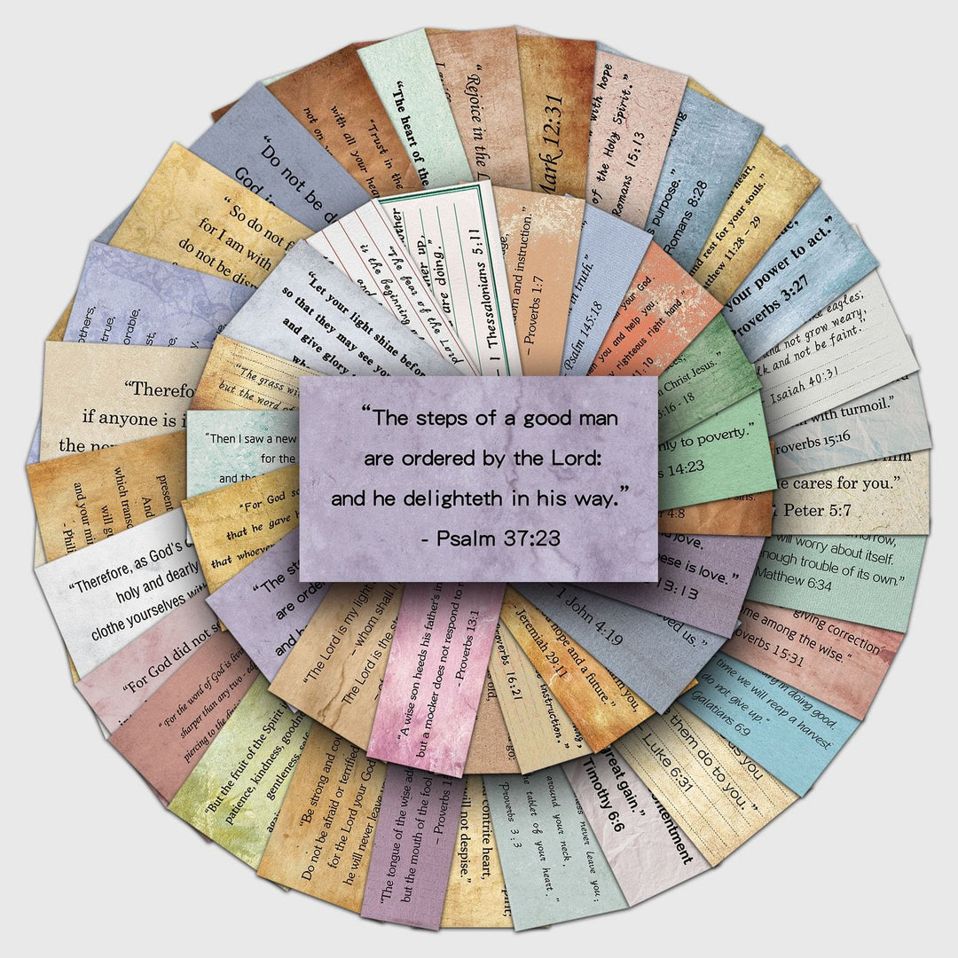Christianartworkshop Cartes de versets bibliques vintage au format de poche, pour la dévotion personnelle ou à offrir en cadeau - 50 pièces - image 0
