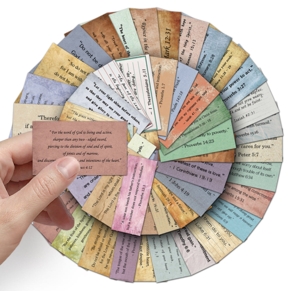 Christianartworkshop Cartes de versets bibliques vintage au format de poche, pour la dévotion personnelle ou à offrir en cadeau - image 1