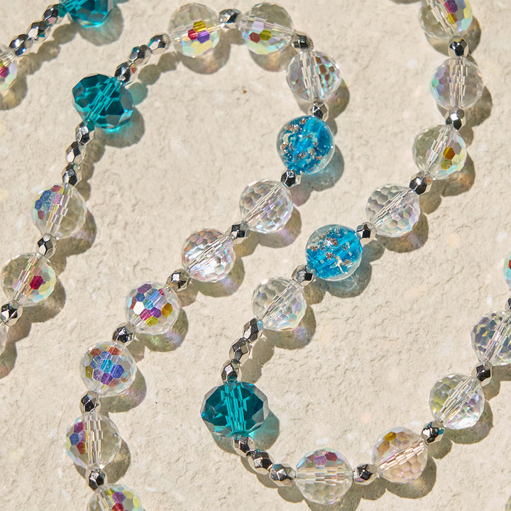 Christianartworkshop Chapelet élégant à grains transparents et brillants, orné d'une statuette de saint Benoît en bronze, pour la prière quotidienne - image 7