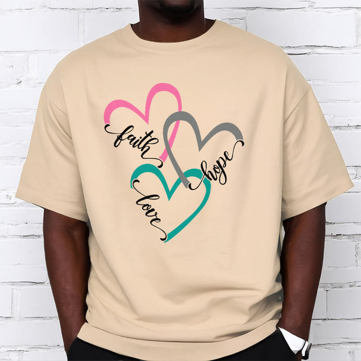 T-shirt unisexe Christianartworkshop « Foi, Espérance, Amour » avec motif de cœur chrétien pour les croyants - image 10