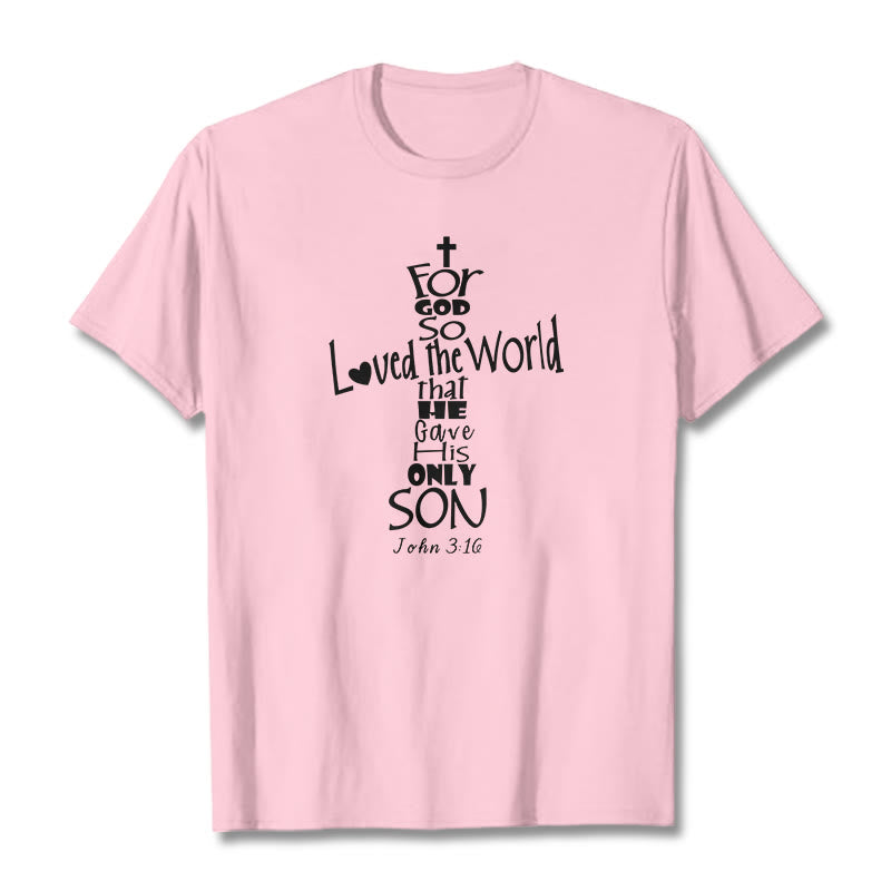 T-shirt unisexe Christianartworkshop « Car Dieu a tant aimé le monde » (verset biblique chrétien) - Rose clair - 2XL - image 16