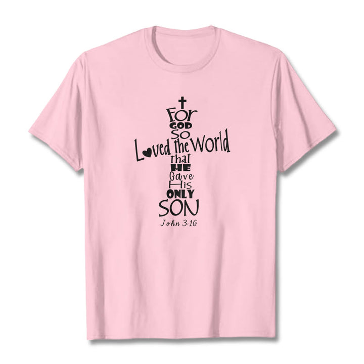 T-shirt unisexe Christianartworkshop « Car Dieu a tant aimé le monde » (verset biblique chrétien) - Rose clair - 2XL - image 16