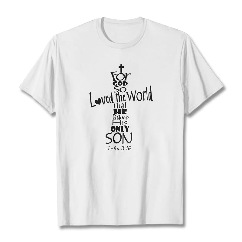 T-shirt unisexe Christianartworkshop « Car Dieu a tant aimé le monde » (verset biblique chrétien) - Blanc - 2XL - image 5
