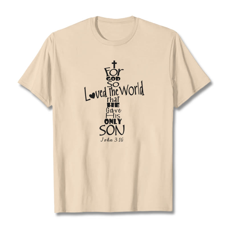 T-shirt unisexe Christianartworkshop « Car Dieu a tant aimé le monde » (verset biblique chrétien) - Beige - 2XL - image 10