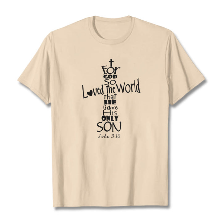 T-shirt unisexe Christianartworkshop « Car Dieu a tant aimé le monde » (verset biblique chrétien) - Beige - 2XL - image 10