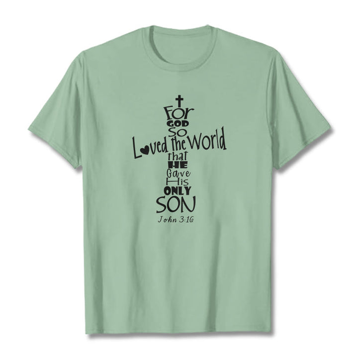 T-shirt unisexe Christianartworkshop « Car Dieu a tant aimé le monde » (verset biblique chrétien) - Vert clair - 2XL - image 14