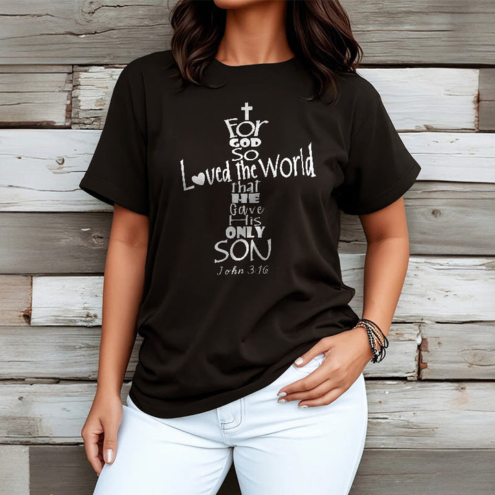 T-shirt unisexe Christianartworkshop « Car Dieu a tant aimé le monde » (verset biblique chrétien) - image 3