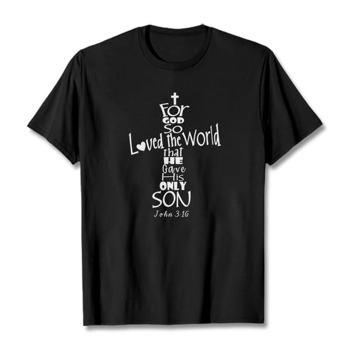 T-shirt unisexe Christianartworkshop « Car Dieu a tant aimé le monde » (verset biblique chrétien) - Noir - 2XL - image 0