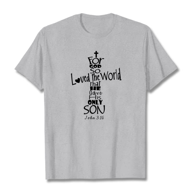 T-shirt unisexe Christianartworkshop « Car Dieu a tant aimé le monde » (verset biblique chrétien) - Gris - 2XL - image 18