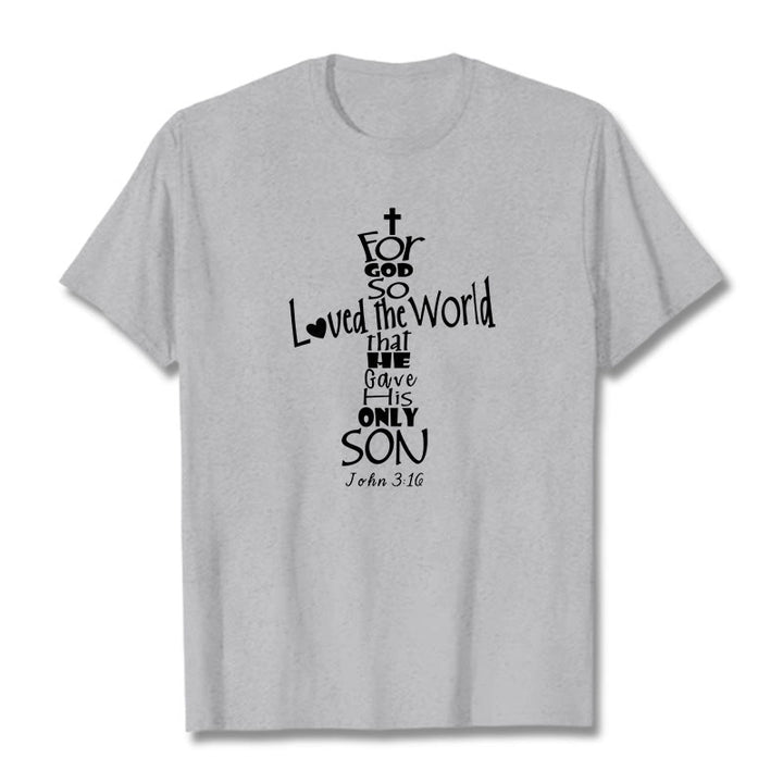 T-shirt unisexe Christianartworkshop « Car Dieu a tant aimé le monde » (verset biblique chrétien) - Gris - 2XL - image 18