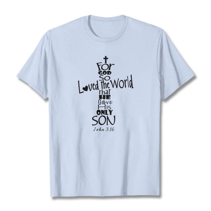T-shirt unisexe Christianartworkshop « Car Dieu a tant aimé le monde » (verset biblique chrétien) - Bleu clair - 2XL - image 19