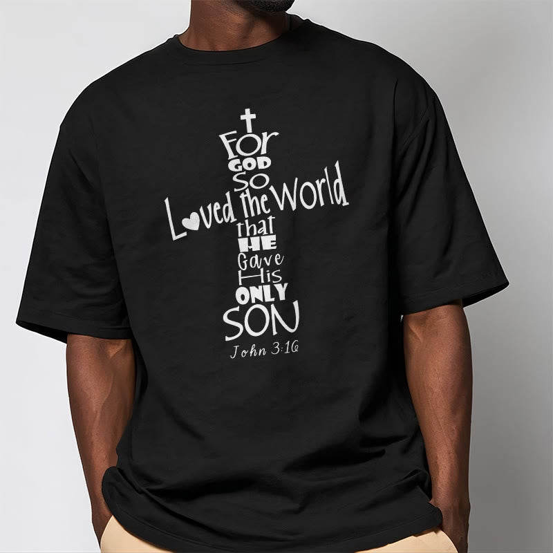 T-shirt unisexe Christianartworkshop « Car Dieu a tant aimé le monde » (verset biblique chrétien) - image 1