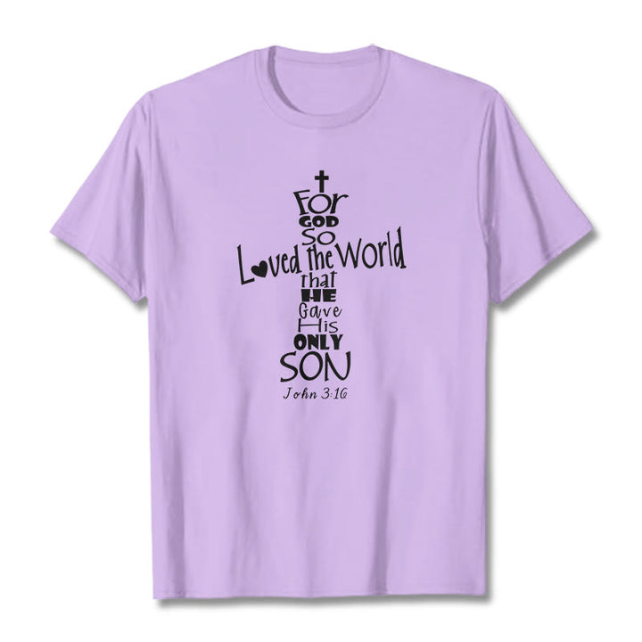 T-shirt unisexe Christianartworkshop « Car Dieu a tant aimé le monde » (verset biblique chrétien) - Violet clair - 2XL - image 12