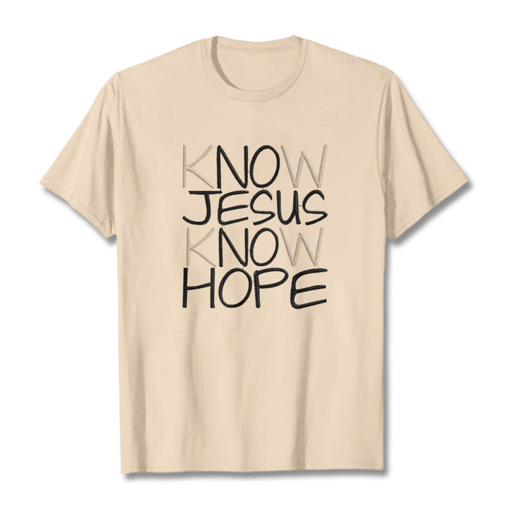 T-shirt unisexe Christianartworkshop « Connaître Jésus, c’est avoir de l’espoir » – Déclaration de foi - Beige - 2XL - image 0