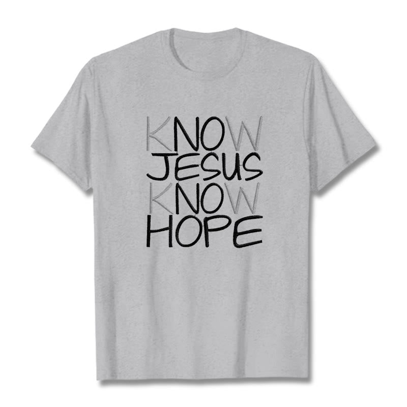 T-shirt unisexe Christianartworkshop « Connaître Jésus, c’est avoir de l’espoir » – Déclaration de foi - Gris - 2XL - image 17