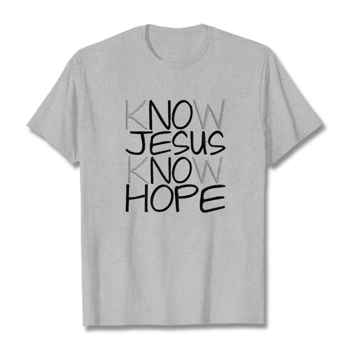 T-shirt unisexe Christianartworkshop « Connaître Jésus, c’est avoir de l’espoir » – Déclaration de foi - Gris - 2XL - image 17