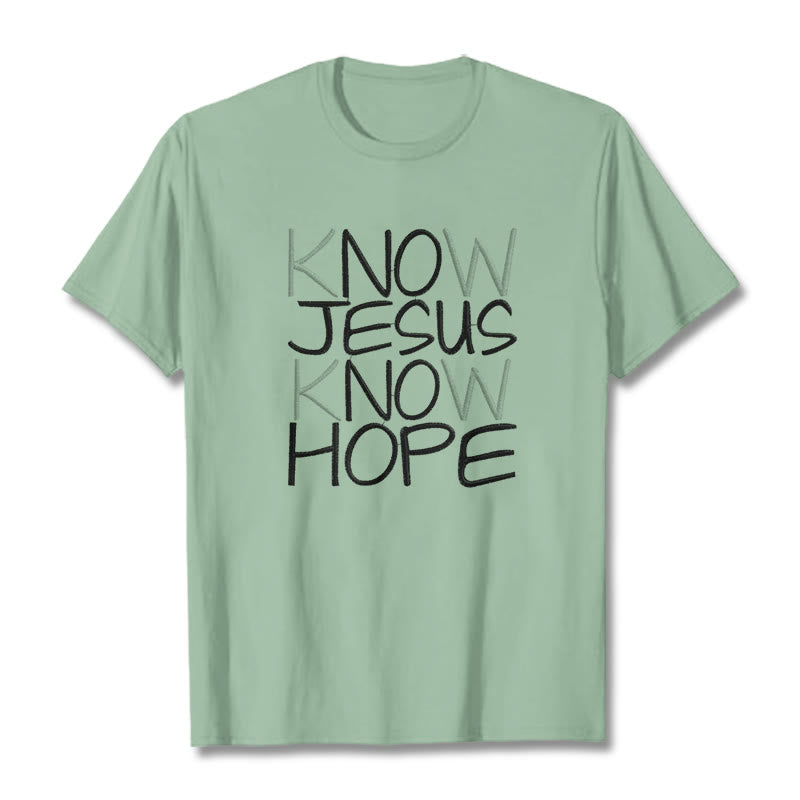 T-shirt unisexe Christianartworkshop « Connaître Jésus, c’est avoir de l’espoir » – Déclaration de foi - Vert clair - 2XL - image 13