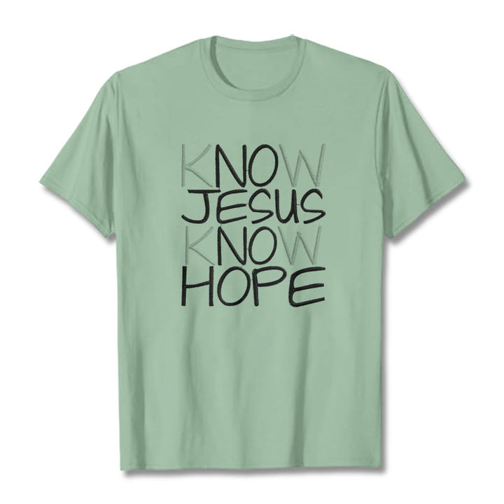 T-shirt unisexe Christianartworkshop « Connaître Jésus, c’est avoir de l’espoir » – Déclaration de foi - Vert clair - 2XL - image 13