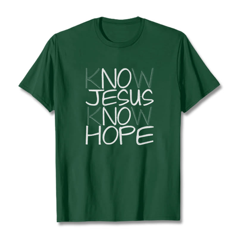 T-shirt unisexe Christianartworkshop « Connaître Jésus, c’est avoir de l’espoir » – Déclaration de foi - Vert foncé - 2XL - image 9