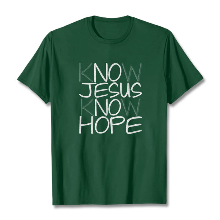 T-shirt unisexe Christianartworkshop « Connaître Jésus, c’est avoir de l’espoir » – Déclaration de foi - Vert foncé - 2XL - image 9