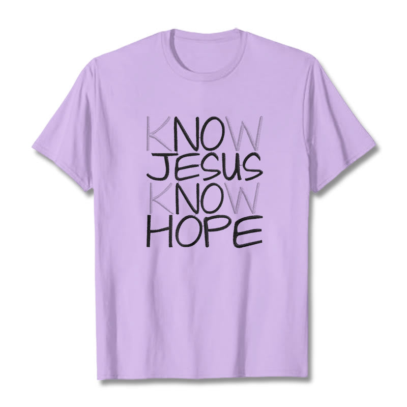 T-shirt unisexe Christianartworkshop « Connaître Jésus, c’est avoir de l’espoir » – Déclaration de foi - Violet clair - 2XL - image 11
