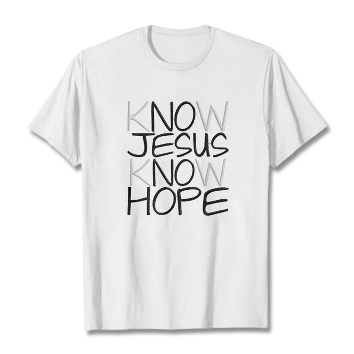 T-shirt unisexe Christianartworkshop « Connaître Jésus, c’est avoir de l’espoir » – Déclaration de foi - Blanc - 2XL - image 6