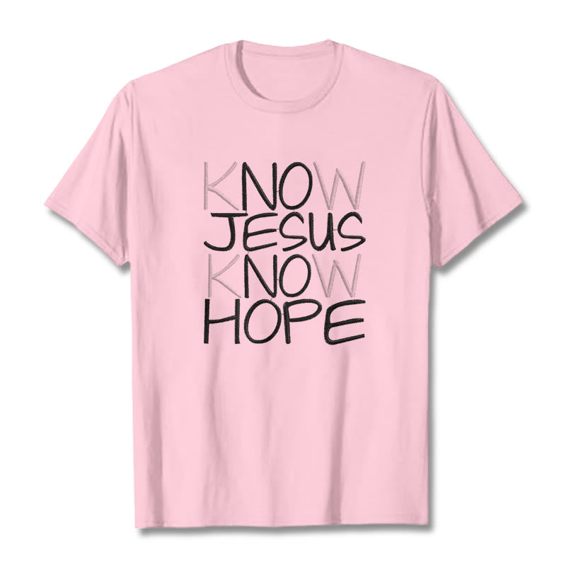 T-shirt unisexe Christianartworkshop « Connaître Jésus, c’est avoir de l’espoir » – Déclaration de foi - Rose clair - 2XL - image 15