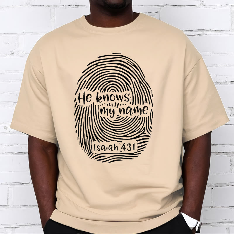 T-shirt unisexe Christianartworkshop « Il connaît mon nom » avec empreinte digitale et verset biblique - image 11
