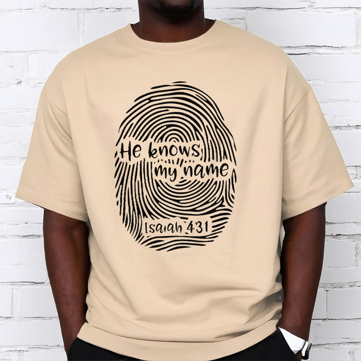 T-shirt unisexe Christianartworkshop « Il connaît mon nom » avec empreinte digitale et verset biblique - image 11