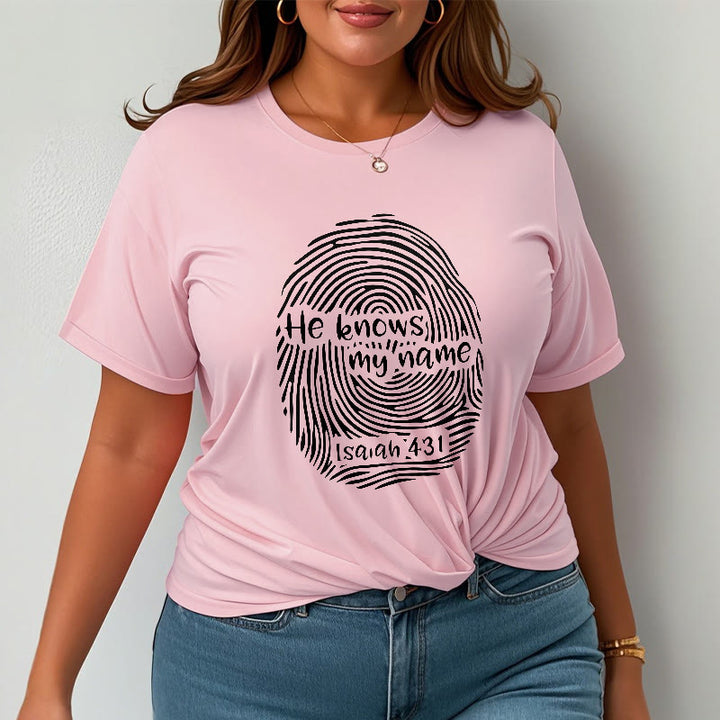 T-shirt unisexe Christianartworkshop « Il connaît mon nom » avec empreinte digitale et verset biblique - image 17