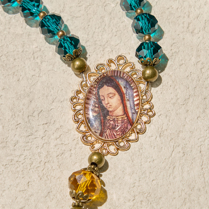 Christianartworkshop Cadeau de Thanksgiving : Chapelet bleu et ambre éclatant | Respectez la volonté de Dieu - image 8