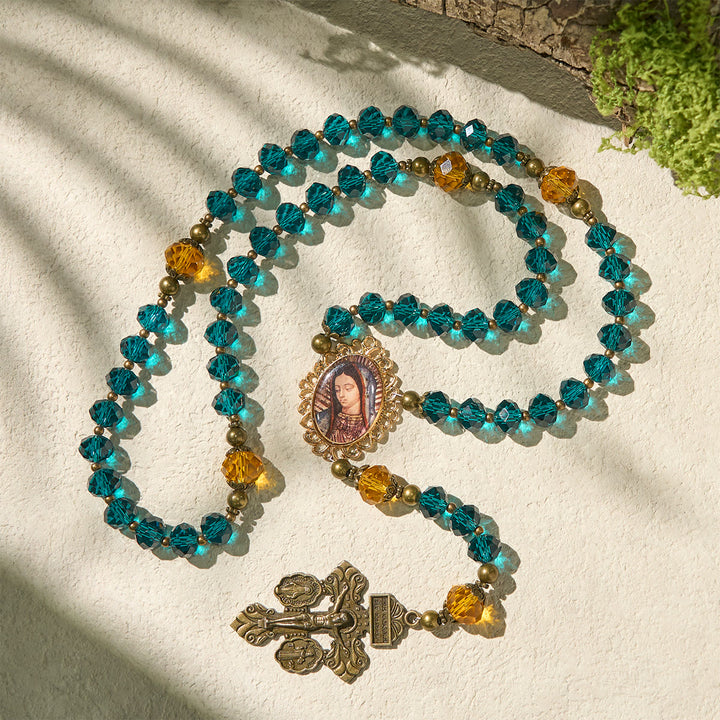 Christianartworkshop Cadeau de Thanksgiving : Chapelet bleu et ambre éclatant | Respectez la volonté de Dieu - image 6