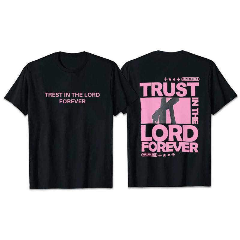 T-shirt Christianartworkshop « Ayez confiance en le Seigneur pour toujours » - Noir - 2XL - image 2