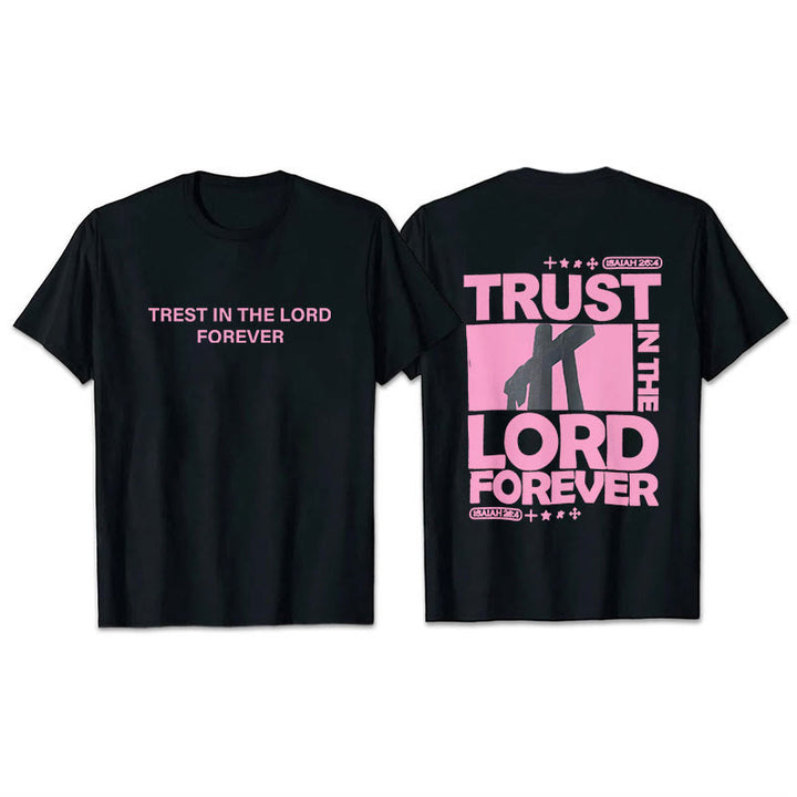 T-shirt Christianartworkshop « Ayez confiance en le Seigneur pour toujours » - Noir - 2XL - image 2