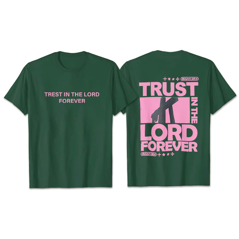 T-shirt Christianartworkshop « Ayez confiance en le Seigneur pour toujours » - Vert foncé - 2XL - image 21