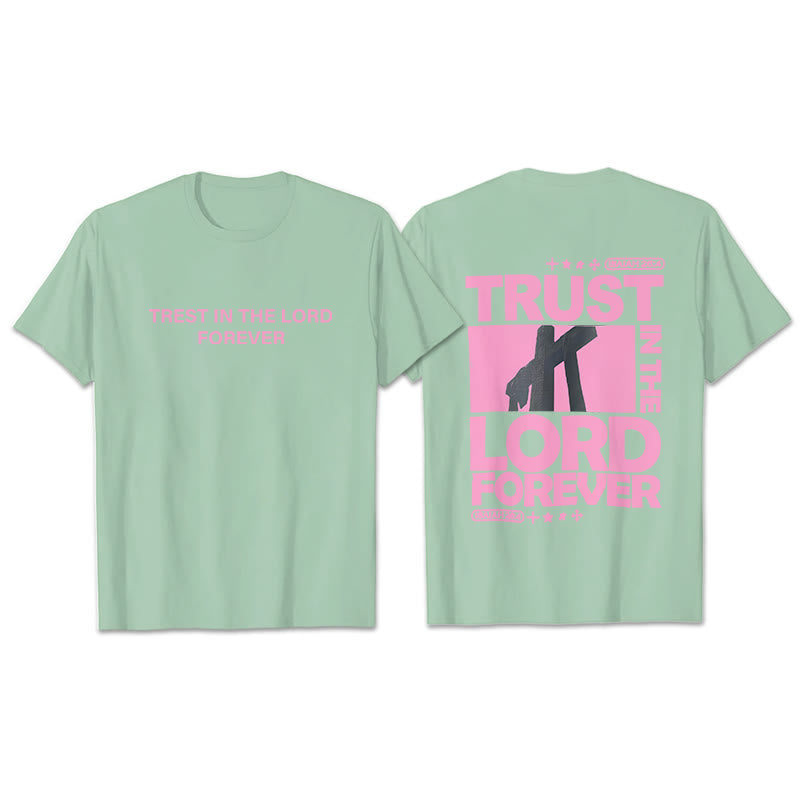 T-shirt Christianartworkshop « Ayez confiance en le Seigneur pour toujours » - Vert clair - 2XL - image 18