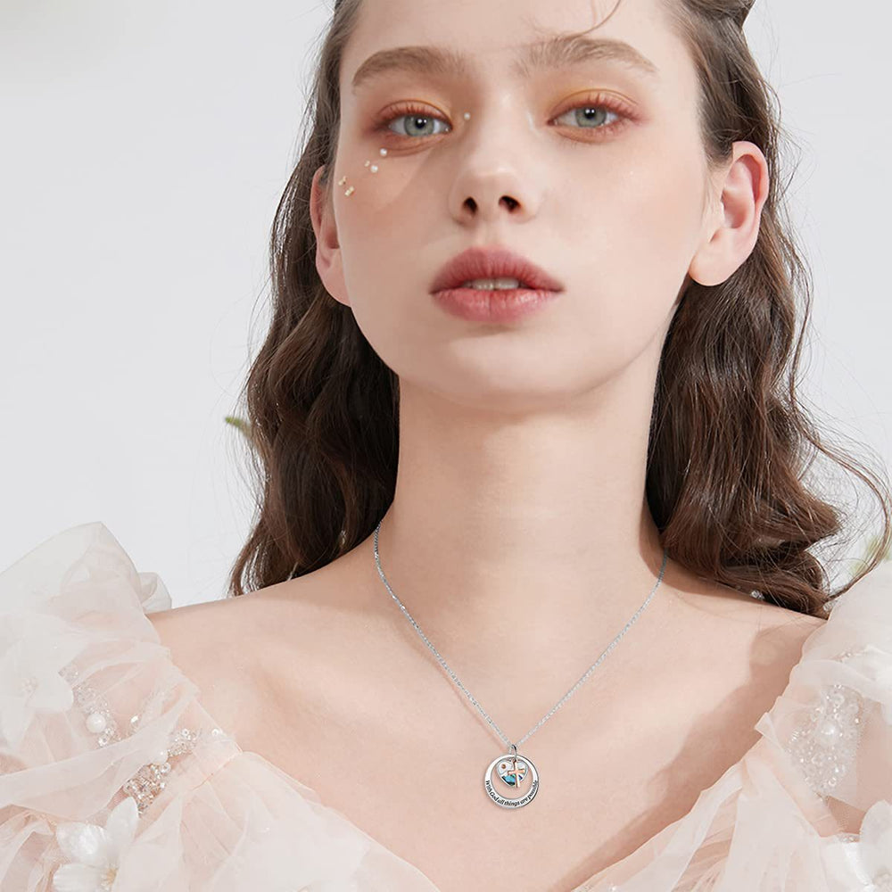 Christianartworkshop Collier délicat en graines de moutarde avec croix et message biblique - image 1