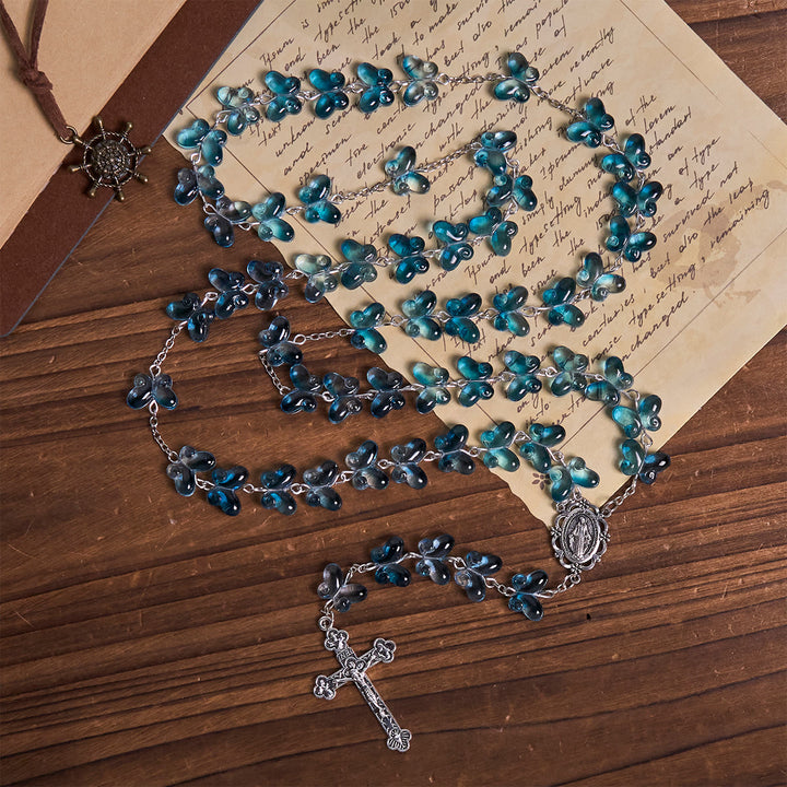 Christianartworkshop La foi est l'espoir : Bracelet de prière papillon bleu scintillant « Ailes de dévotion », chapelet animal - image 6