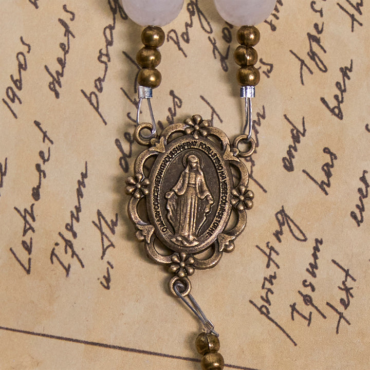 Christianartworkshop Chapelet commémoratif sacré en quartz blanc et tortue sacrée - image 7