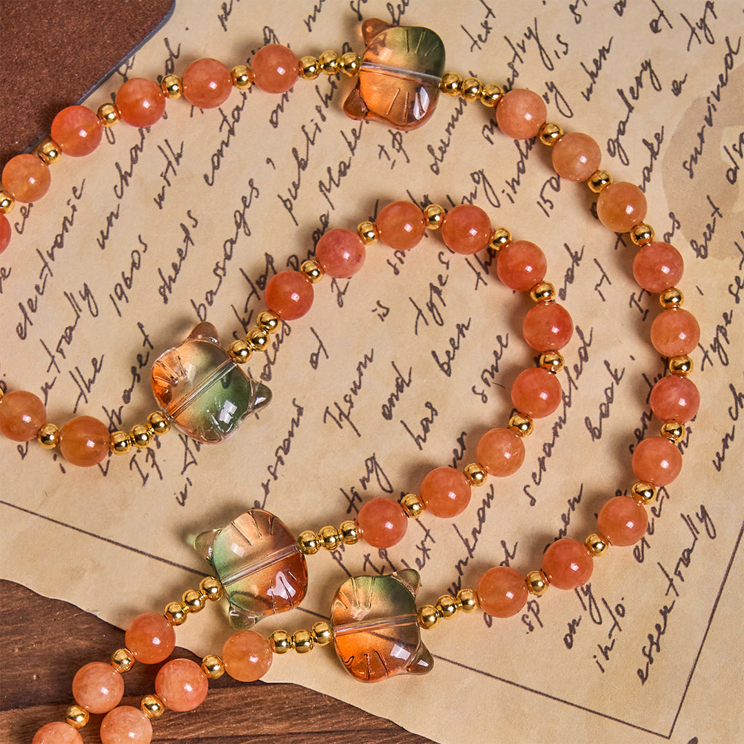 Christianartworkshop Chat tigré orange béni avec chapelet de perles de cornaline - image 8