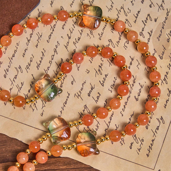 Christianartworkshop Chat tigré orange béni avec chapelet de perles de cornaline - image 8