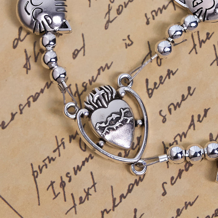 Christianartworkshop Chapelet en acier inoxydable représentant un chat tigré, symbole unique de dévotion et d'amour - image 6