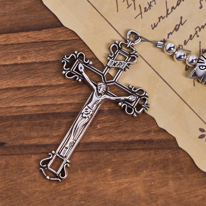 Christianartworkshop Chapelet en acier inoxydable représentant un chat tigré, symbole unique de dévotion et d'amour - image 7