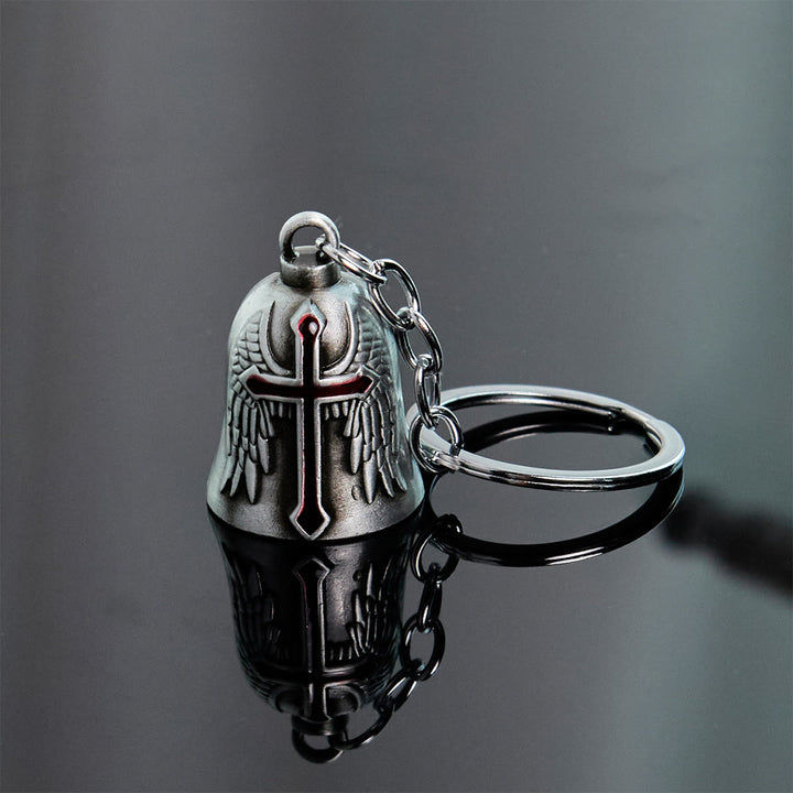 Christianartworkshop Porte-clés Clochette Gardienne Paladin Sacré et Ailes d'Ange : Armure de la Foi - Argent antique - image 2