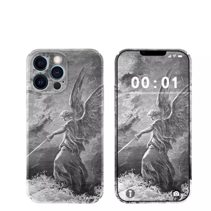 Christianartworkshop Coque de téléphone avec l'archange saint Michel gardien : une scène biblique inspirante - image 2