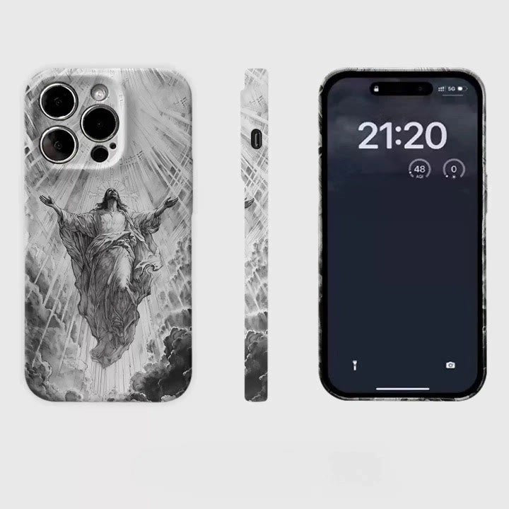 Christianartworkshop Coque de téléphone « L'Ascension du Christ et la lumière céleste » : symbole de l'espoir éternel - image 1